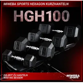 MIWEBA Hexagon Kurzhantel Set 2,5-15 kg Gusseisen