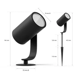 Philips Hue White and Color Ambiance Lily 17415/30/P7