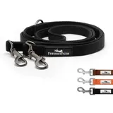 Freudentier Hundeleine 2m, gepolstert, & verstellbar schwarz 2,5 cm