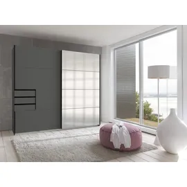 WIMEX Schwebetürenschrank - graphit - mit Spiegel - 225 cm