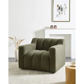 Beliani Sessel AGERUP Bouclé 72 x 71 x 70 cm Dunkelgrün