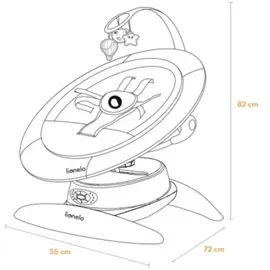 lionelo - Babyschaukel mit Melodie MELL Beige Sand 4xAA + Fernbedienung - Weiß/Beige