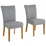 Home affaire 4-Fußstuhl Queen Polsterstuhl (Set, 2 St), verschiedene Bezüge, Gestell Massivholz grau