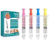 Payivsve 4-teilige bunte Nasendusche, wiederverwendbar mit weicher Silikonspitze, 10 ml, für Neugeborene, langlebig und sicher