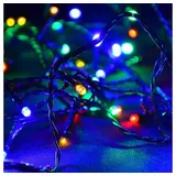 Nipach GmbH Nipach 40 LED Lichterkette bunt für Innen Aussen grünes Kabel Trafo Timer 13,9 Meter Weihnachtsbeleuchtung Weihnachtsdeko Partydeko Partylichter