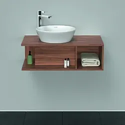 Duravit D-Neo Waschtisch-Unterschrank DE491807979 80 x 48 cm, Nussbaum Natur, wandhängend, 1 Fach, 1 Konsolenplatte