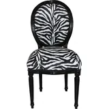 Casa Padrino Barock Esszimmerstuhl Medallion Zebra schwarz