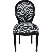 Casa Padrino Barock Esszimmerstuhl Medallion Zebra schwarz