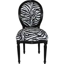 Casa Padrino Barock Esszimmerstuhl Medallion Zebra schwarz