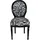 Casa Padrino Barock Esszimmerstuhl Medallion Zebra schwarz
