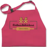 Kinderschürze Schürze Kinder Jungen Mädchen - Weihnachtsschürze - Weihnachtsbäckerei Lebkuchenfrau - 2-6 Jahre - Pink - weihnachtsmotive schürzen weihnachten weihnachtsmotiven personalisierter - 2-6 Jahre