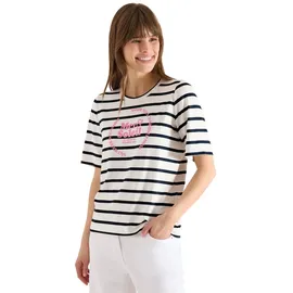 Cecil Kurzarm Shirt mit Rundhals und Streifen - S