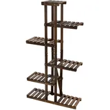 ML-Design Blumenregal 75 x 27,5 x 140 cm Braun