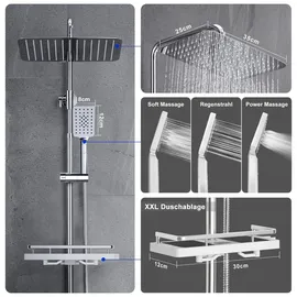 dylin gmbh Regendusche Duschsystem ohne Duscharmatur Chrom 35*25cm