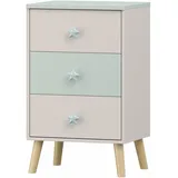 [en.casa] Kinderkommode Sandnes mit 3 Schubladen 62x38x30 cm Weiß/Mintgrün
