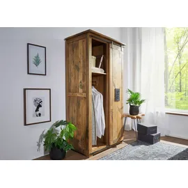 Massivmoebel24 Schwebetürenschrank Mango 100 x 190 x 60 cm Beige