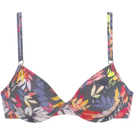vivance by lascana Bikini-Top Damen Grau/Mehrfarbig 40 Cup B