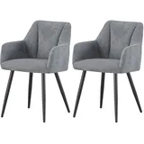 xonox.home Stuhl Bella 2er Set anthrazit schwarz B/H/T: ca. 55x82x62 cm – anthrazit, schwarz