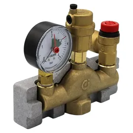 CALEFFI Kesselsicherheitsgruppe 1 Zoll bis 50 kW mit Isolierung und 3 bar Sicherheitsventil