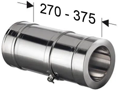 Schornstein Längenelement variabel Edelstahl Schornstein DW DN 150