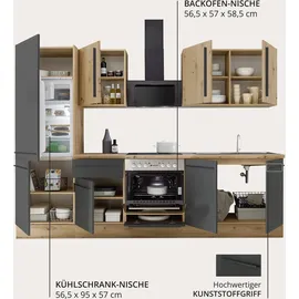 kochstation Küchenzeile KS-Florida 270 cm schwarz