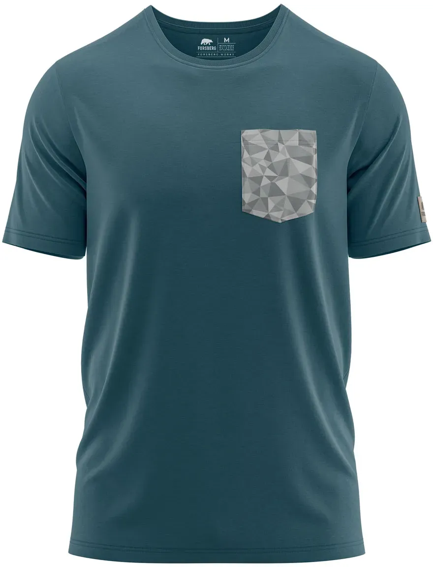 FORSBERG T-Shirt mit Brusttasche im polygonen Design