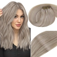 Vivien Blond Tressen Extensions Echthaar Remy Extensions Tressen Echthaar Schmutzige Blondine Höhepunkt Platinblond Haartressen Echthaar Extensions Blond 50cm 100g #19/60