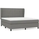 vidaXL Boxspringbett mit Matratze Dunkelgrau 180x200 cm Stoff1397231