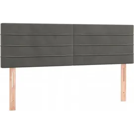 vidaXL Boxspringbett mit Matratze Dunkelgrau 140x200 cm Samt
