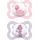 MAM Schnuller Air S229, Auflagefläche mit extra großen Löchern für empfindliche Haut, mit SkinSoftTM-Silikon-Sauger für 0+ Monate, Rosa (2 Stück) mit automatischer Sterilisierungsbox, 0+ meses