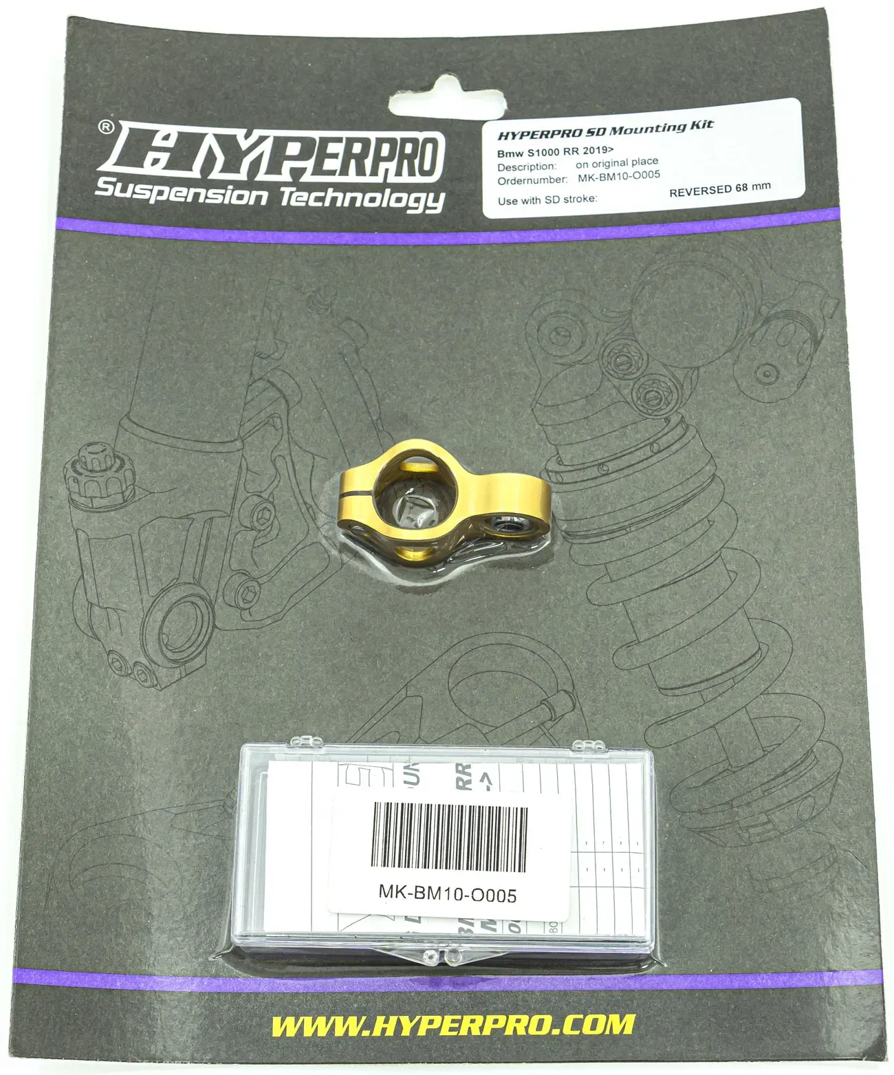 Hyperpro Steering Damper, kit de montage - Or