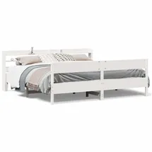 vidaXL Massivholzbett 180 x 200 cm Weiß