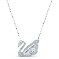 Swarovski Swan Halskette, Schwan, Weiss, Rhodiniert