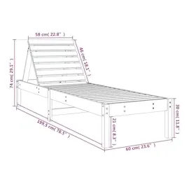vidaXL Sonnenliegen 2 Stk. 199,5x60x74 cm Massivholz Kiefer