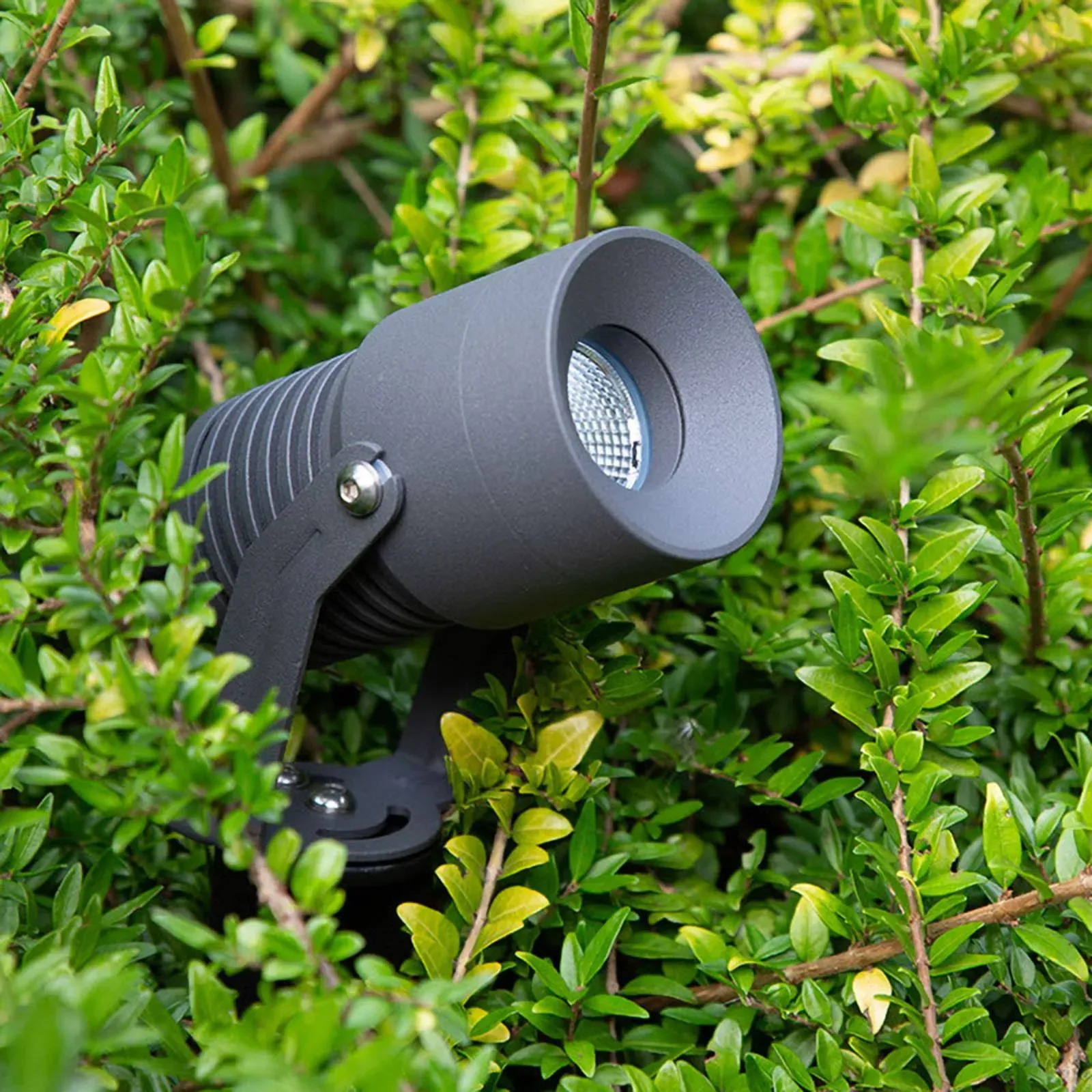 EVN Merlo LED-Gartenspot mit Erdspieß, 3.000K, 10W, schwarz, Aluminium, Modern - 11.5 cm - 6.2 cm - 6.2 cm