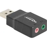 DeLock 66634 66634 USB 2.0 / Audio Adapter [1x USB 2.0 Stecker A - 2x 3.5 mm] Klinkenbuchse
