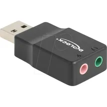 DeLock 66634 66634 USB 2.0 / Audio Adapter [1x USB 2.0 Stecker A - 2x 3.5 mm] Klinkenbuchse