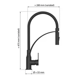 Eisl CARNEO Einhebelmischer Schwarz