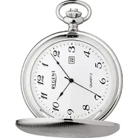 Regent Taschenuhr Regent Herren Taschenuhr Analog Gehäuse, (Analoguhr, Analoguhr), Herren Taschenuhr rund, extra groß (ca. 51mm), Metall, Elegant silberfarben