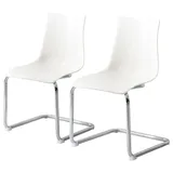 home24 Freischwinger Kunststoff Weiß 2er Set