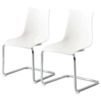 home24 Freischwinger Kunststoff Weiß 2er Set