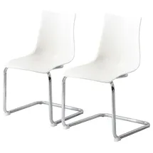 home24 Freischwinger Kunststoff Weiß 2er Set