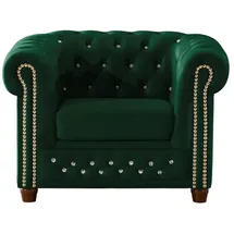 S-Style Chesterfield Sessel Cleo Blink Samt 104 x 72 x 0 cm Grün