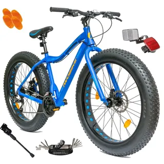 Fatbike 26 Zoll Damen Herren, Aluminium, Shimano, Scheibenbremsen, 26x4.0 Reifen