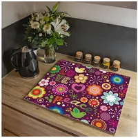 Banjado Herdabdeckplatte Glas 2 Teilig Je 30x52CM Schneidebrett Herdabdeckung