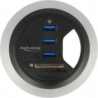 Delock Tisch-Hub USB 3.0 + Hub 3xUSB2.0 Kartenleser