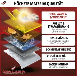 Walser Premium Abdeckplane Auto All Weather Plus Qualitätssieger - Autoplane UV-beständig, Autoabdeck... - Grau