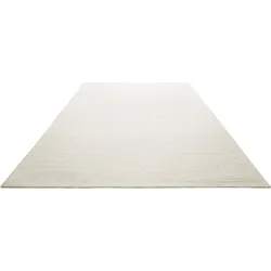 Teppich GREEN LOOOP "Toulouse", weiß, B:130cm H:10mm L:190cm, Wolle, Jute, Teppiche, Naturfaser Teppich aus 50% Wolle 50% Jute, Wohnzimmer