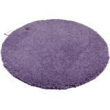 TOM TAILOR Badematte Cozy Bath UNI, Höhe 27 mm, rutschhemmend beschichtet, fußbodenheizungsgeeignet, Polyester, rund, Badteppich, Uni Farben, rechteckig, rund und oval erhältlich lila rund | Ø 60 cm x 27 mm