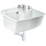 Gospo Ausgussbecken Mit Ausziehbare Armatur, Waschbecken 61 X 44 X 23,5 Cm, Waschtrog Mit Seifenspen